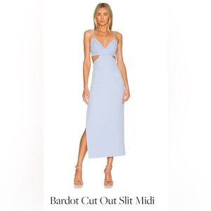 Bardot cut out slit midi dress